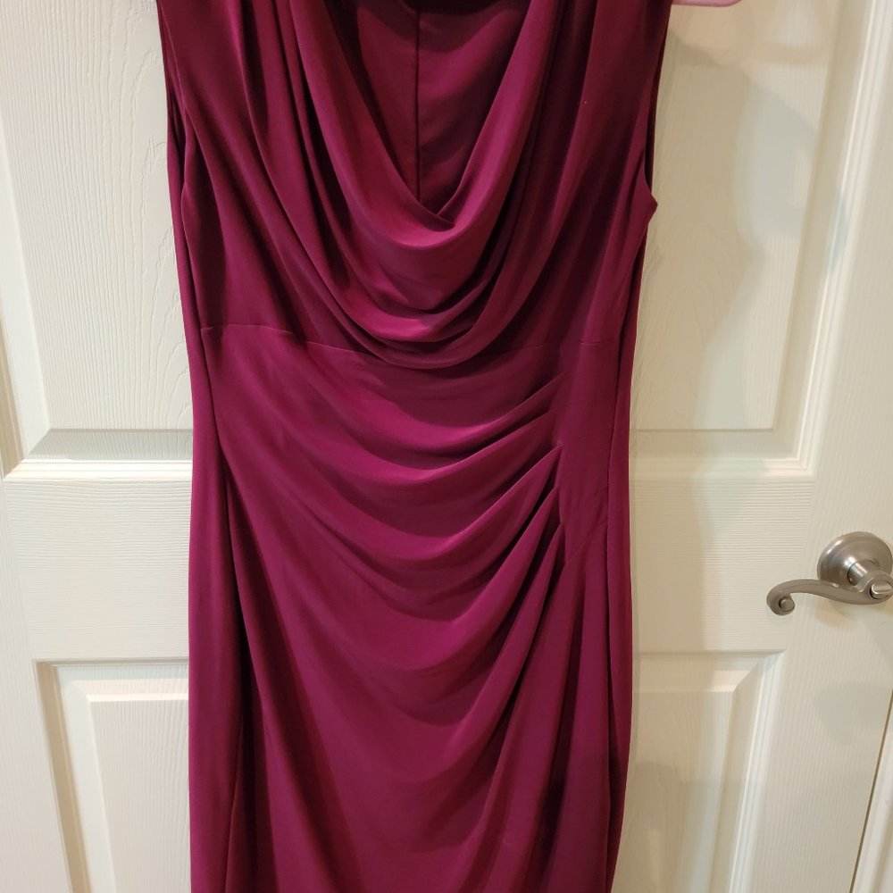 Drape neck Ralph Lauren dress, size 10, wine color